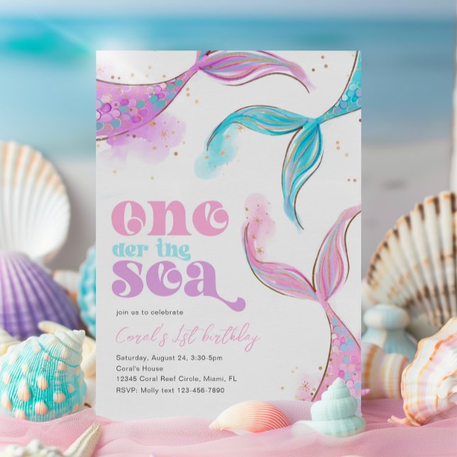 Oneder the Sea Mermaid Birthday Invitation (Creator Uploaded)