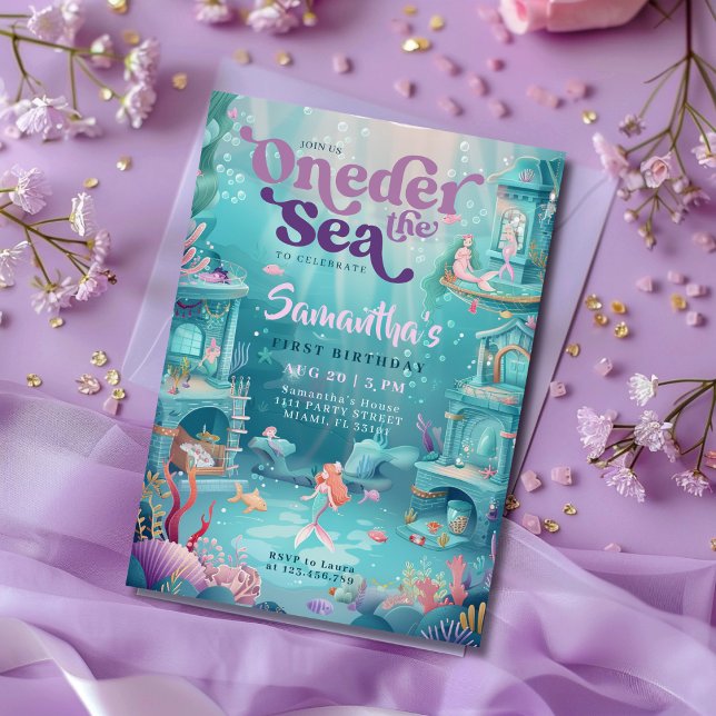 Oneder The Sea | One-Der The Sea Birthday Invitation (Creator Uploaded)