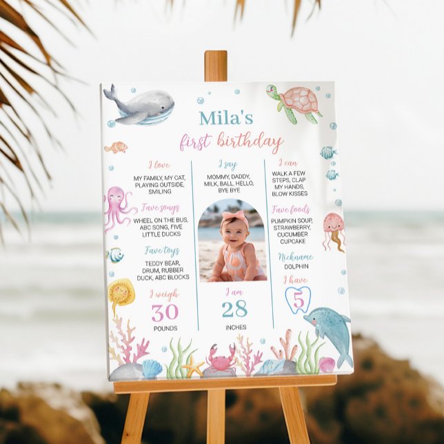 Oneder The Sea Pastel Birthday Milestone Sign (Creator Uploaded)