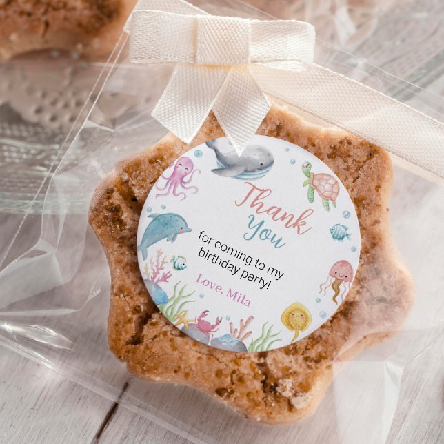 Oneder The Sea Pastel Birthday Sticker Label Party (Creator Uploaded)