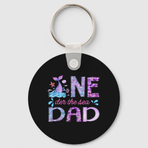 Oneder Under The Sea Dad 1st Birthday Girl Mermaid Key Ring