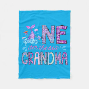 Oneder Under The Sea Grandma 1st Birthday Girl Fleece Blanket