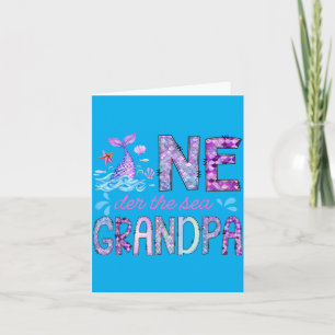Oneder Under The Sea Grandpa 1st Birthday Girl Card