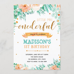 ONEderful 1st birthday invitation
