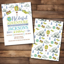 Onederful Adventure 1st Birthday Invitation