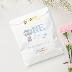 Onederful Bear Hot Air Balloon 1st Birthday Thanks Favour Bag