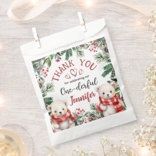 ONEderful   Cute Bear Christmas 1st Birthday  Favour Bag