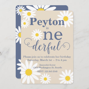 Onederful Daisy First Birthday Invitation