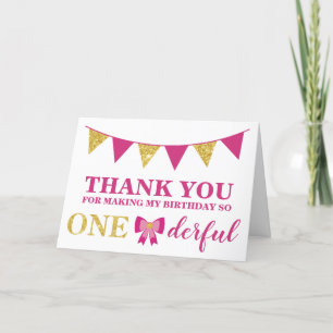 Onederful First Birthday Thank You Card