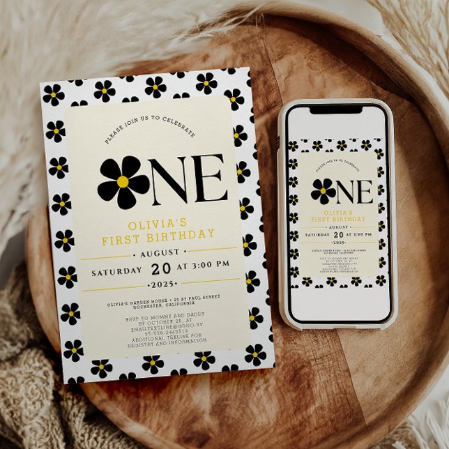 Onederful Floral 1st Birthday Party Invitation (Creator Uploaded)