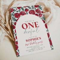 Onederful Poppy Birthday Invitation