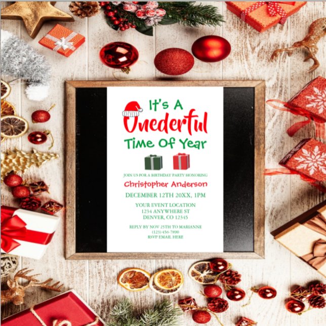 Onederful Time Of Year Christmas 1st Birthday Invitation (Creator Uploaded)