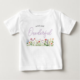 Onederful Wildflower 1st Birthday Baby T-Shirt