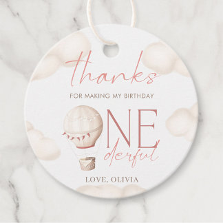 ONEderful World 1st Birthday Party Favour Tags