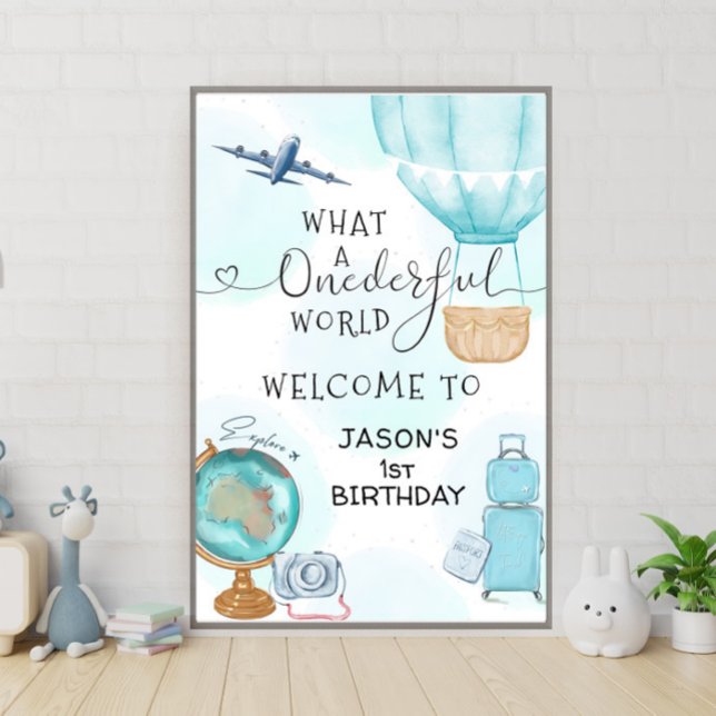 ONEderful World Boys 1st First Birthday Welcome Poster (Creator Uploaded)