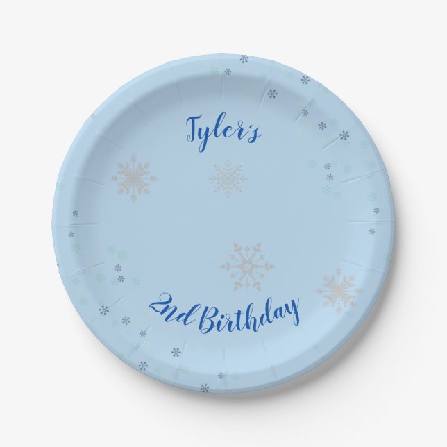 Onederland Boy Party Personalised Plates (Front)