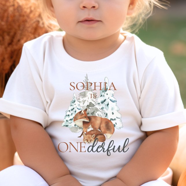 ONEderlful 1st First Birthday Cute Fox Outfit Toddler T-Shirt (Creator Uploaded)