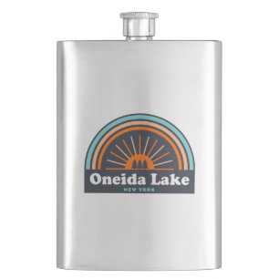 Oneida Lake New York Rainbow Hip Flask