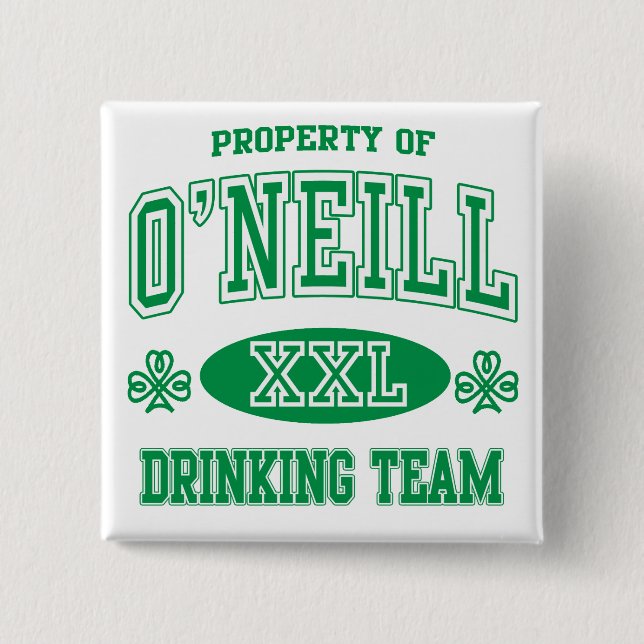 O'Neil Irish Drinking Team 15 Cm Square Badge (Front)