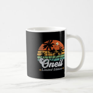 Oneil Surname Funny Retro 90s Birthday Beach Famil Coffee Mug