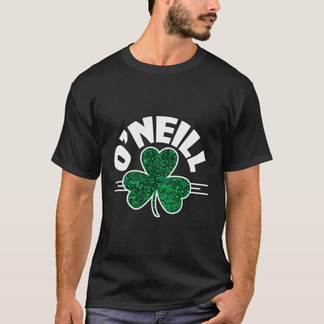 Oneill St Patricks Day Irish Name Shamrock Lucky T-Shirt (Front)
