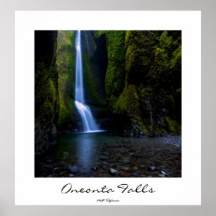 Oneonta Falls in Oregon poster, customisable title Poster