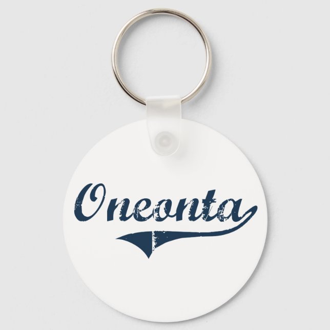 Oneonta New York Classic Design Key Ring (Front)