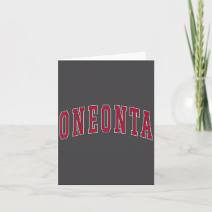 Oneonta New York Souvenir College Style Red Text T Card