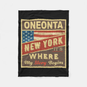 Oneonta Ny Its Where My Story Begins _1  Fleece Blanket
