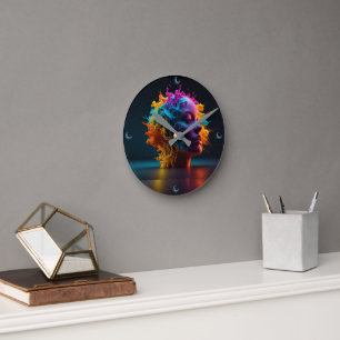 ONER THOUGHT MAGICAL 3D WOMAN ROUND CLOCK