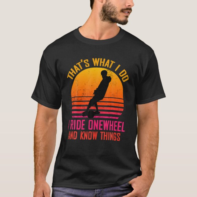 Onewheel Skateboard Float Owner Skateboarding Retr T-Shirt (Front)