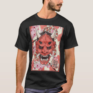 Oni Mask Yokai Demon Mask Japanese Aesthetic Retro T-Shirt