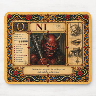Oni, Mediaeval Bestiary Art Mouse Pad