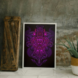 Oni Samurai Composition Poster