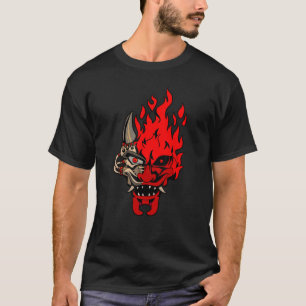 OniCyborg Cyberpunk Oni Samurai Evil Maskman Cool  T-Shirt