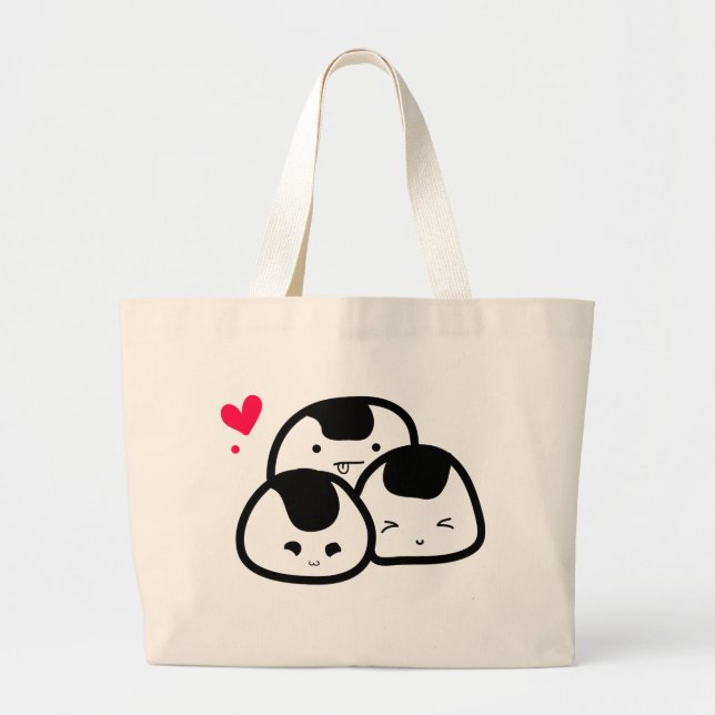 onigiri friends large tote bag (Front)