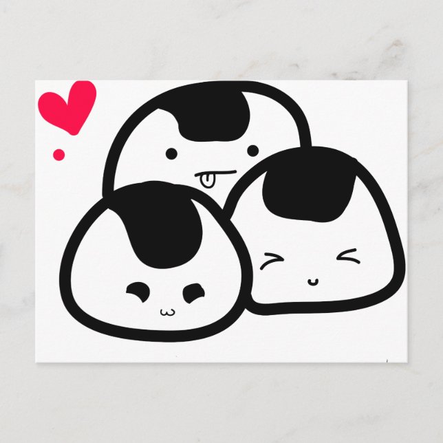 onigiri friends postcard (Front)