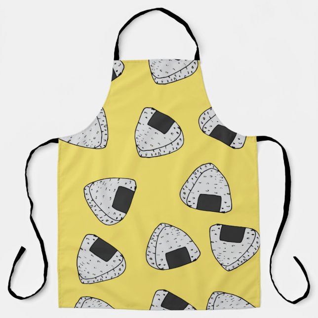 Onigiri (japanese rice ball) background. Seamless  Apron (Front)