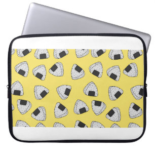 Onigiri (japanese rice ball) background. Seamless Laptop Sleeve