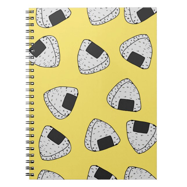 Onigiri (japanese rice ball) background. Seamless  Notebook (Front)