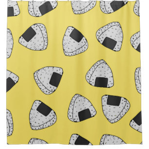 Onigiri (japanese rice ball) background. Seamless Shower Curtain