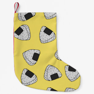 Onigiri (japanese rice ball) background. Seamless Small Christmas Stocking