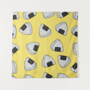 Onigiri (japanese rice ball) background. Seamless  Tapestry