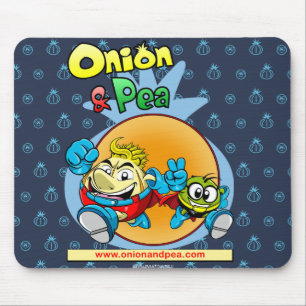 Onion & blue Pea mousepad. Mouse Pad