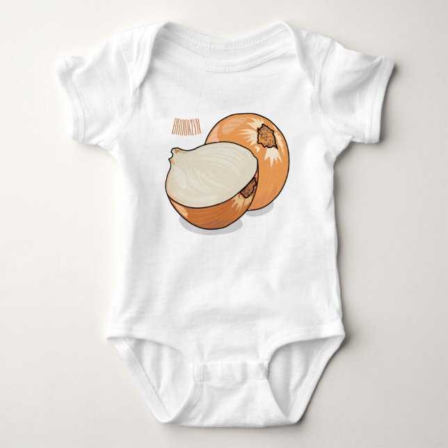 Onion cartoon illustration  baby bodysuit (Front)