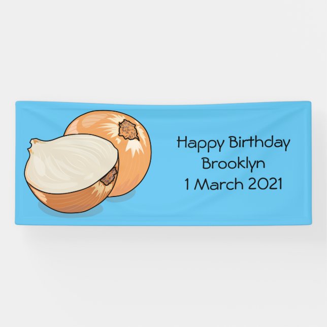 Onion cartoon illustration  banner (Horizontal)