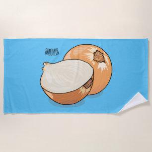 Onion cartoon illustration beach towel