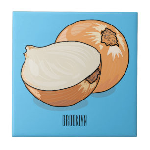 Onion cartoon illustration ceramic tile