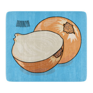 Onion cartoon illustration cutting board