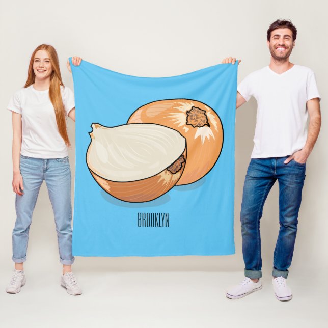 Onion cartoon illustration  fleece blanket (In Situ)